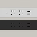 Smart embedded socket panel nine-hole switch USB 3d model