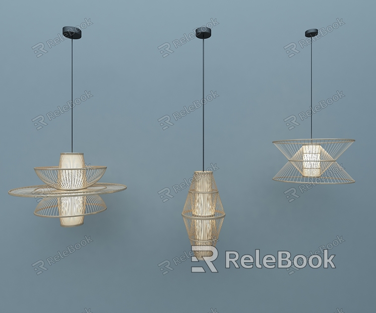 New Chinese-style Bamboo Hollow Chandelier Combination model