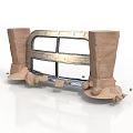 Car Front Grille Structure With Metal Frame Transparent Panels And Rock Supports