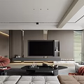 Modern Living Room Interior Design With Sofa TV Stand Coffee Table And Decor