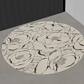 Modern Round Rug With Black And White Floral Pattern For Stylish Interior Space