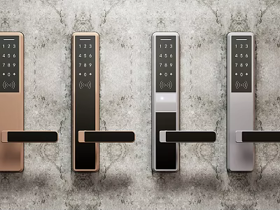 Modern Smart Door Locks With Electronic Keypad And Multiple Color Options 3d model