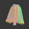 Feminine White Skirt With Ruffled Hem And Delicate Lace Trim Design