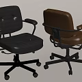 Gray and Brown Office Chairs with Armrests and Wheels for Comfortable Use