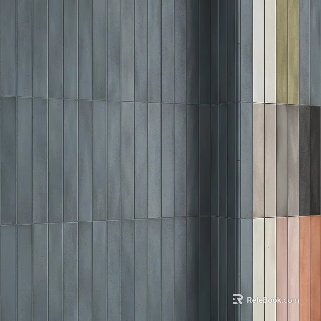 Gray Vertical Slat Building Components With Various Colors For Wall Cladding Samples 3d model 