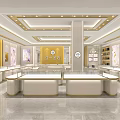 Elegant Jewelry Store Interior With Glass Display Counters And Warm Lighting Design