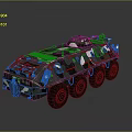 Modern Military Tank With Camouflage Paint Six Wheels And Armored Structure