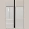 Modern Refrigerator Freezer With White Double Door Design For Modern Kitchen Setting 3d model