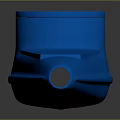 Blue 3D Model Equipment Part With Cylindrical Structure And Streamlined Design