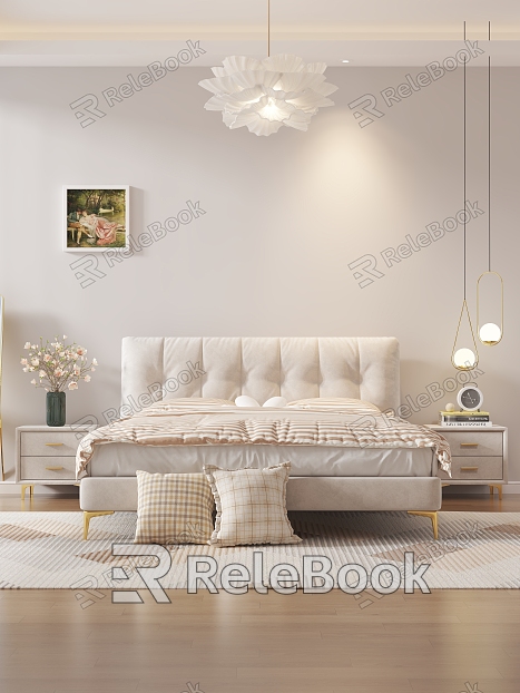 Light Luxury Background Double Bed model