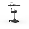 Black Mobile Storage Cart With Metal Frame And Rolling Wheels