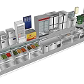 Modern Kitchen Interior With Stainless Steel Appliances Island Counter And Cabinets