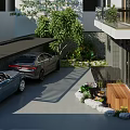 Modern Two Story Detached Villa Exterior Design With Balcony Greenery And Wooden Door