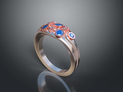 Professional Silver Hardware Tool Ring With Blue And Red Components For Workshop Use 3d model