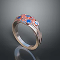 Professional Silver Hardware Tool Ring With Blue And Red Components For Workshop Use 3d model