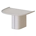 Modern Console Table With Curved Top And Multiple Color Options For Home Decor 3d model