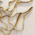 Elegant Gold Wavy Metal Wall Decor For Modern Living Room Interior Design