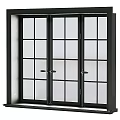 Modern Black Frame Windows And Doors With Grid Glass Design For Home