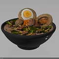 Hearty Food Bowl With Soft Boiled Egg Meat Pieces And Fresh Vegetables