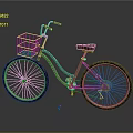 Stylish Green Classic Bicycle With Front Basket And Brown Seat