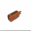 Micro Switch Orange And Black Plastic Housing With Metal Pins And Round Button