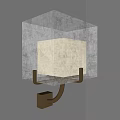 Modern Square Transparent Glass Wall Lamp With Brass Base And Warm Light 3d model