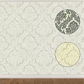 Elegant Decorative Wallpaper Components With Damask Patterns And Color Variations 3d model