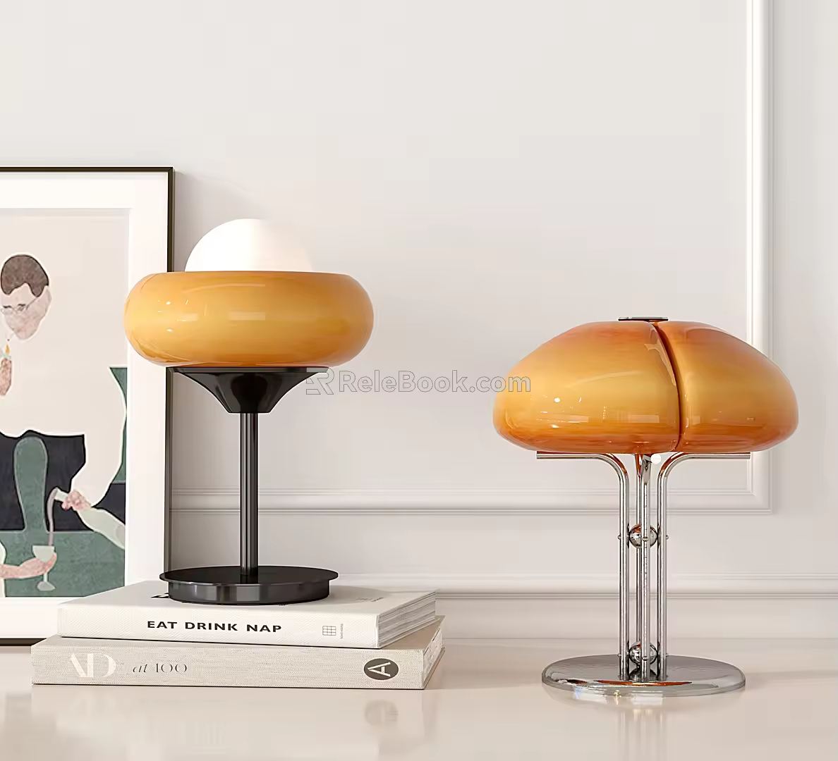 Modern Dopamine Table Lamp Egg Tart Lamp Memphis Bauhaus Spherical Lamp Mushroom Lamp 3d model