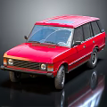 Red Vintage SUV Exterior Design Featuring Classic Roof And Retro Styling