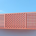 Modern Red Brick Wall With Lattice Pattern For Decorative Interior Partition 3d model
