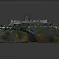 Ancient Architecture Model With City Wall Tower On Green Hill And Winding Path