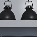 Contemporary Hinged Door Design With Black Pendant Lights And Wall Shadows
