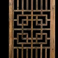 Wooden Carved Screen Panel With Intricate Geometric Pattern And Frame Structure