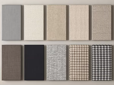 Assorted Fabric Samples With Various Textures And Patterns 3d model