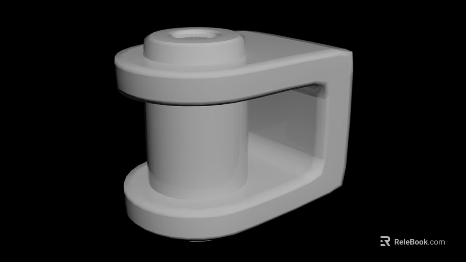 White Cylindrical Mechanical Component With Frame Structure And Smooth Surface Design 3d model 