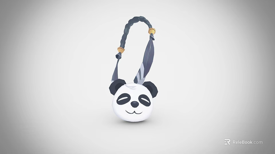 Cute Panda Shaped Bag With Smiling Face And Braided Handle Design 3d model 