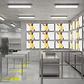 Modern Tech Inspired Clothing Store With Sleek Stainless Steel Interior Design And Exquisite Fashion Displays