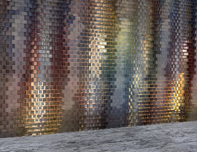 Metallic Wall With Small Tiles And Lighting Effects 3d model