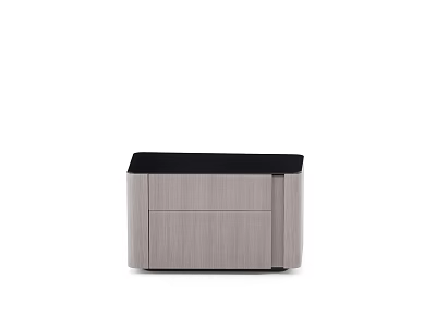 Modern Wooden Bedside Table With Black Top And Drawer Design 3d model