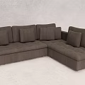 Dark Gray Multi Person Sofa With Tufted Upholstery And Decorative Pillows 3d model