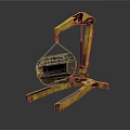 Yellow Industrial Crane Lifting Metal Block With Stable Base And Wheels