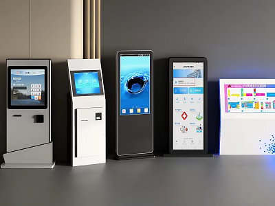 Various All in One Terminals With Touch Screens And Interactive Display Systems 3d model