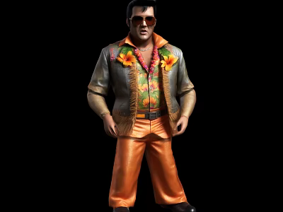 Elvis Retro Star Game Character GTA Figure Summer Man 3d model