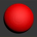 Red Spherical Exercise Dumbbell With White Handle And Shiny Reflective Surface