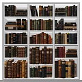 Various Organized Books And Magazines Arranged On Classic Bookshelf Shelves