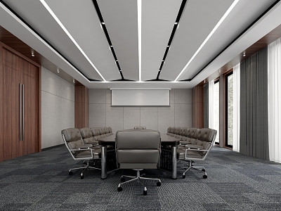 Modern Meeting Room Meeting Table and Chair 3d model