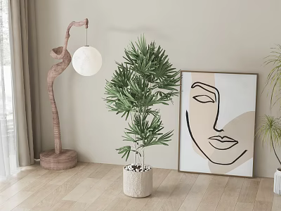 modern potted plant green plant potted plant 3d model