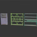 Modern Metal Storage Shelves With Geometric Frames And Drawer Compartments