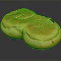 Two Golden Yellow Round Pastries With Shiny Surface And Tasty Filling