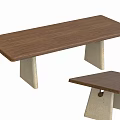 Modern Rectangular Dining Table 3d model